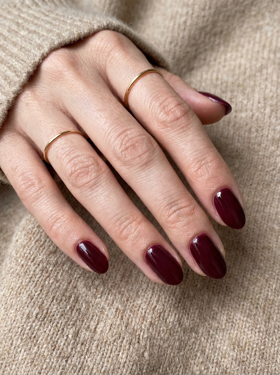 Burgundy Herbstnägel als Nägel Inspiration Herbst 2026
